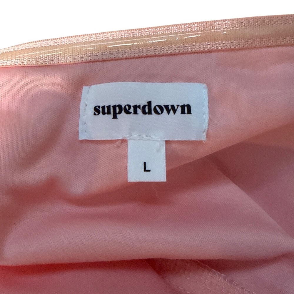 NWT Superdown Ramona Pink One Shoulder Romper Double Strap Mini Jumpsuit L - Picture 5 of 5
